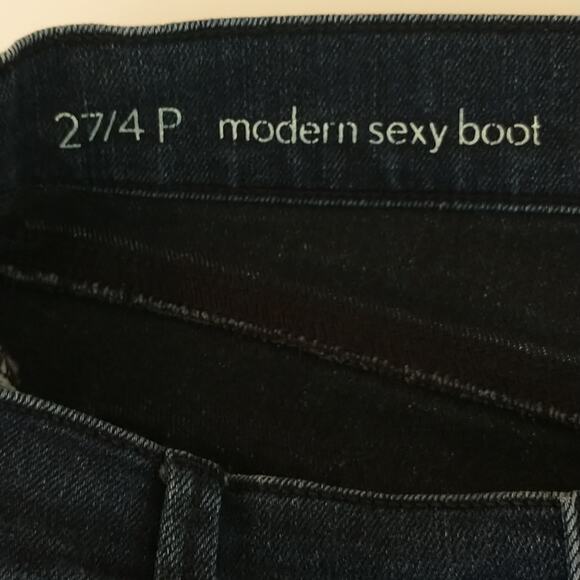 Ann Taylor Loft Modern Sexy Boot Jeans Women's Sz 27/4P Boot Cut Dark Wash Denim - Picture 2 of 11